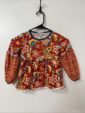 Matilda Jane Rust Floral Long-Sleeve Peplum Top